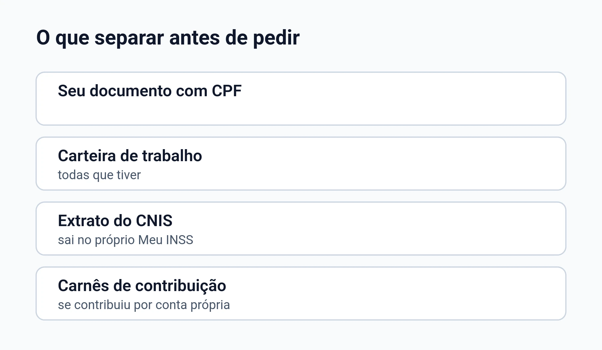 Lista ilustrada do que separar antes de pedir
