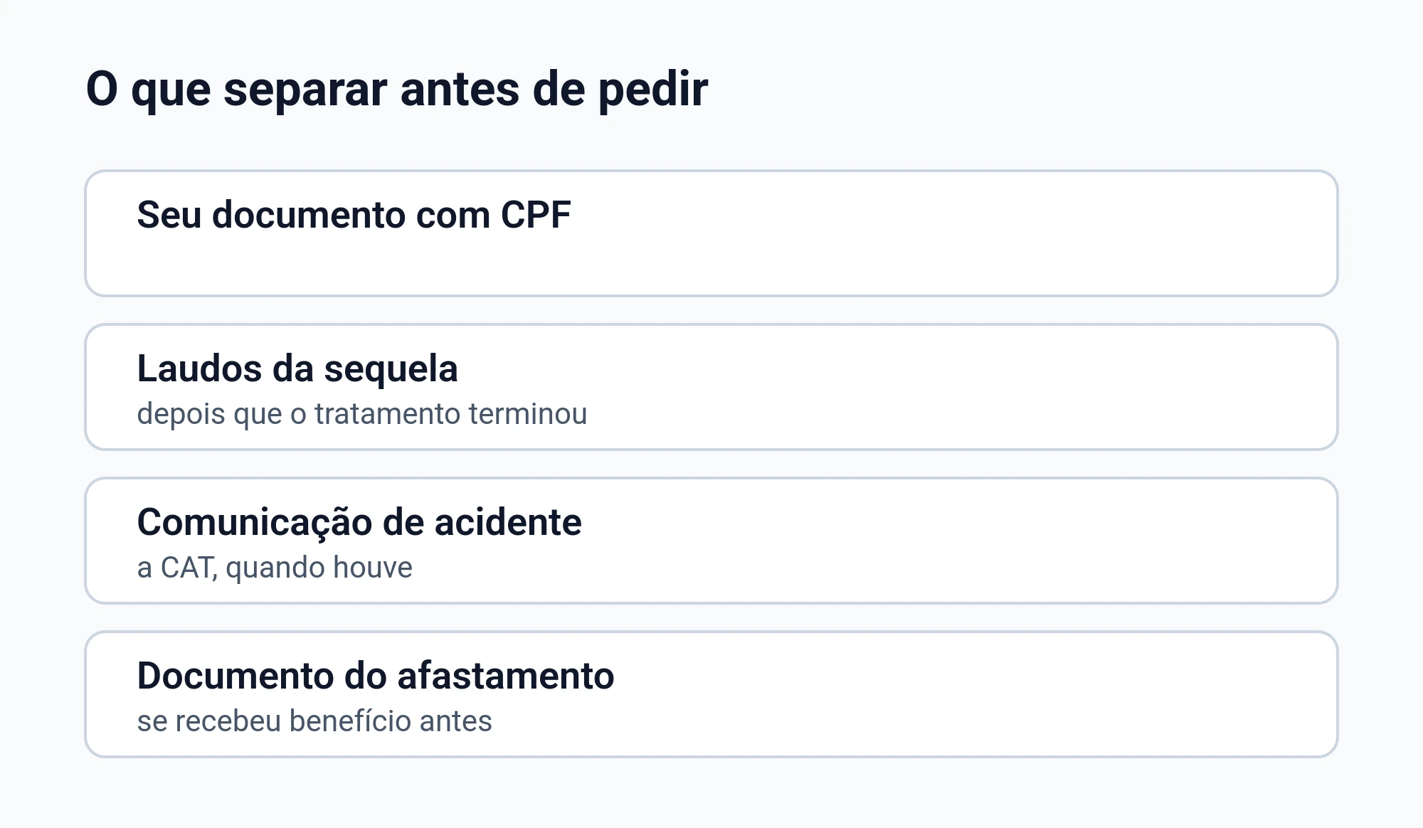 Lista ilustrada do que separar antes de pedir