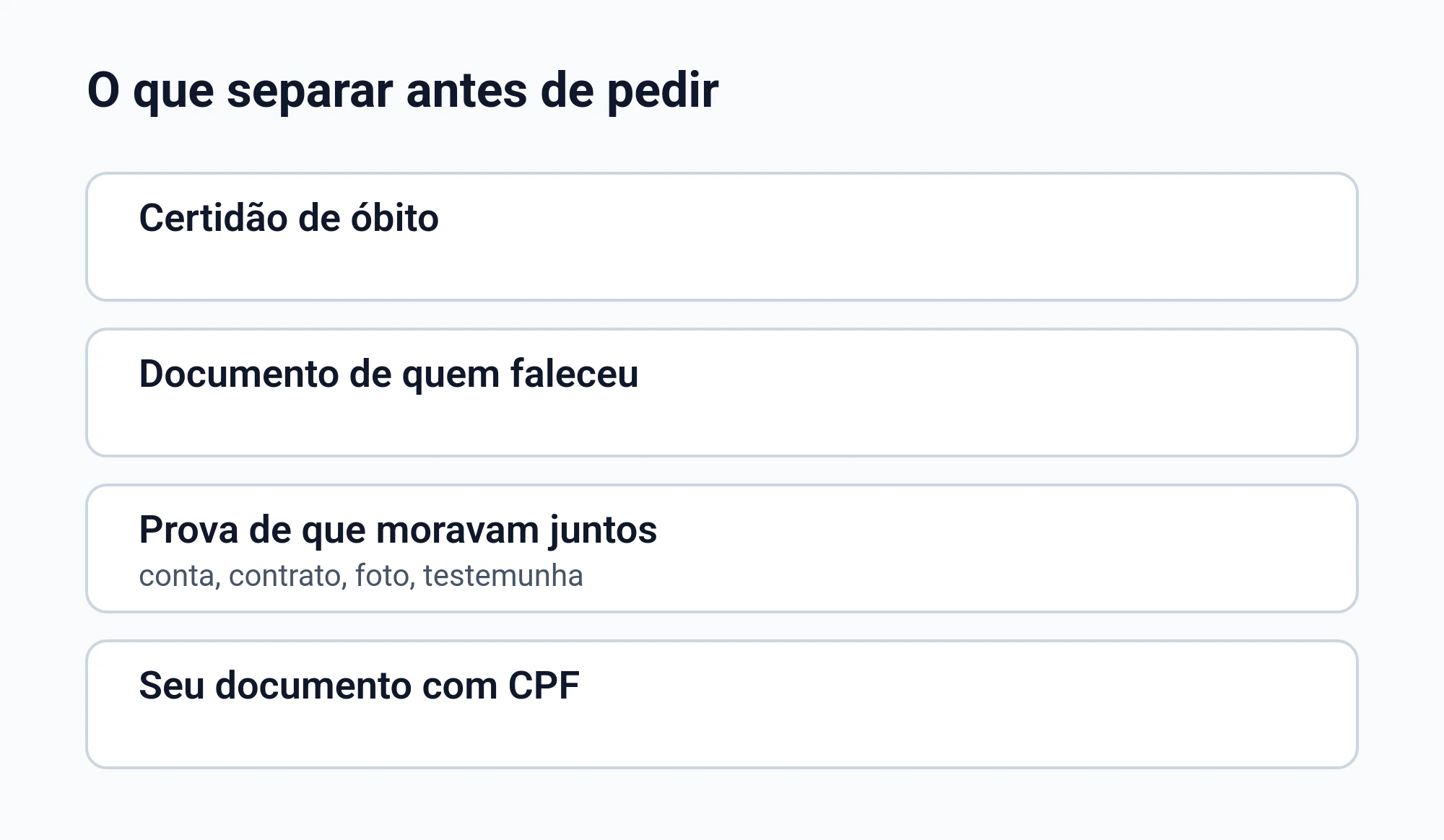 Lista ilustrada do que separar antes de pedir