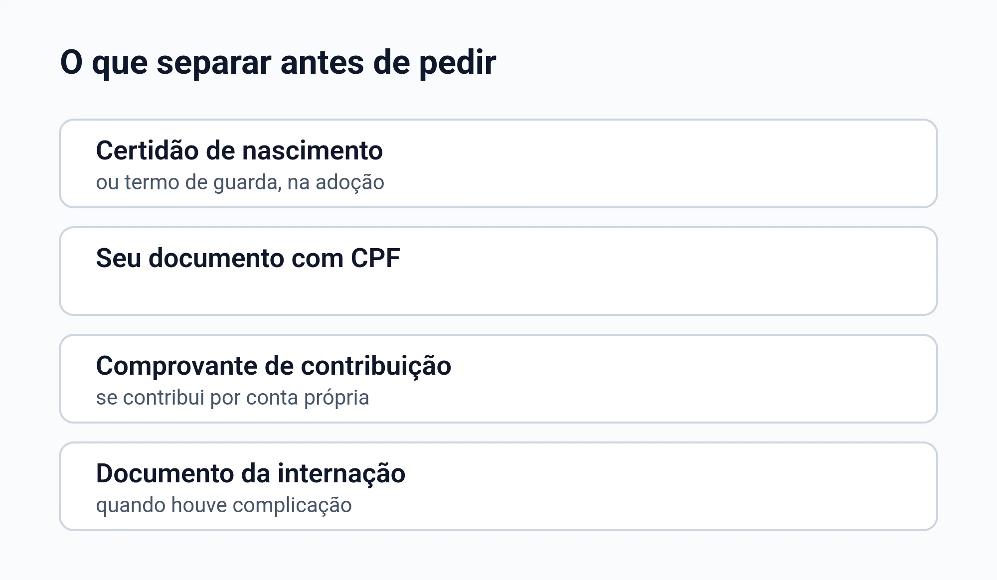 Lista ilustrada do que separar antes de pedir